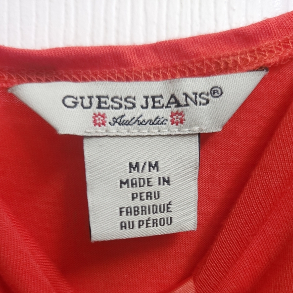 Vintage Guess Jeans Spaghetti Strap Top with Adjustable Bow in Deep Orange - Picture 4 of 4